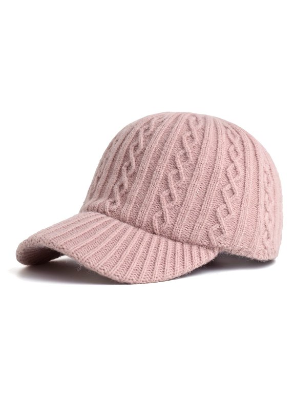 Winter knitted visor beanie baseball cap