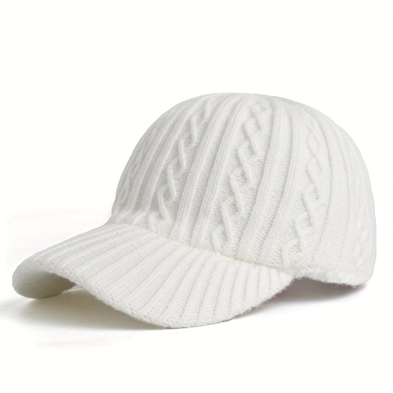 Winter knitted visor beanie baseball cap