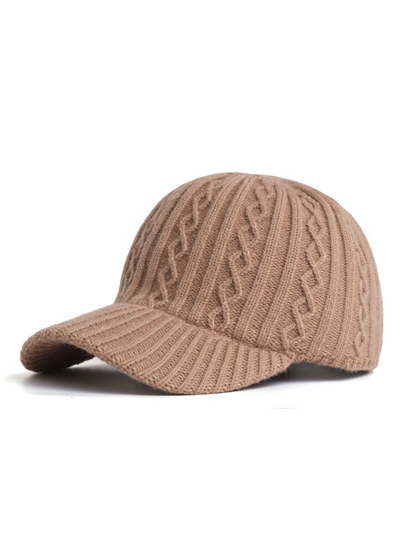 Winter knitted visor beanie baseball cap