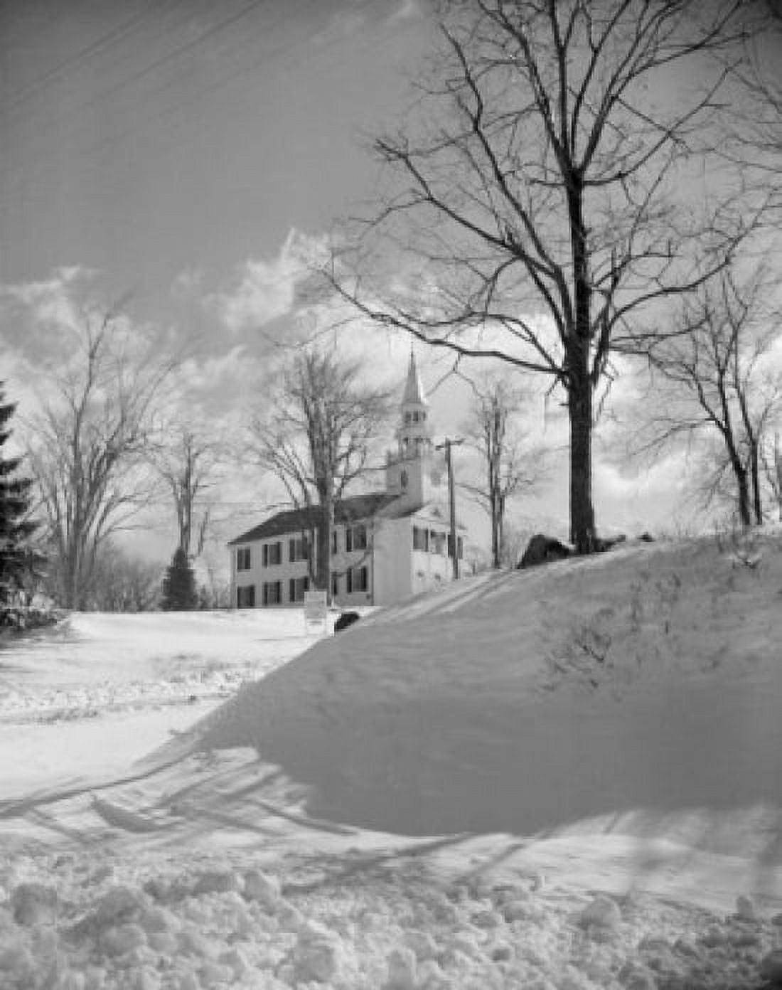 Winter landscape with church Canvas Art - (24 x 36)