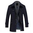 thumbnail image 1 of Winter men's coat with cotton wool trench coat, detachable scarf collar men's coat, 1 of 4