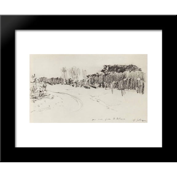 Winter path in the forest 20x24 Framed Art Print by Isaac Levitan