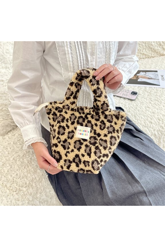 Winter plush women's bento bag for work, commuting, shopping, handbag