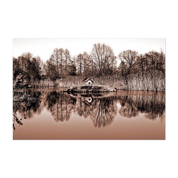 Winter poetry of the beaver - mocha mousse - Germany Photography Lake Autumn Woodland Scenic Nature Landscape Unframed Wall Art Print 5 x 7 inches