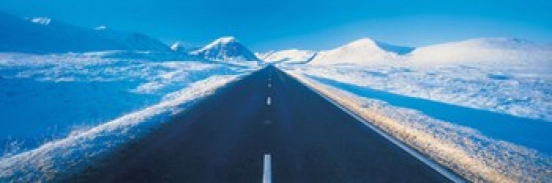 Winter road Glencoe Scotland Canvas Art - Panoramic Images (36 x 12)