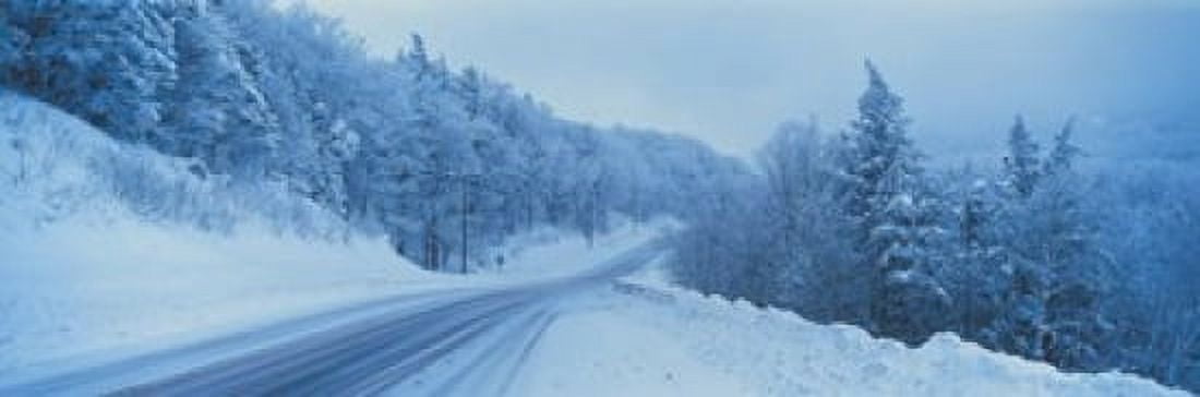 Winter road NH USA Canvas Art - Panoramic Images (36 x 12)