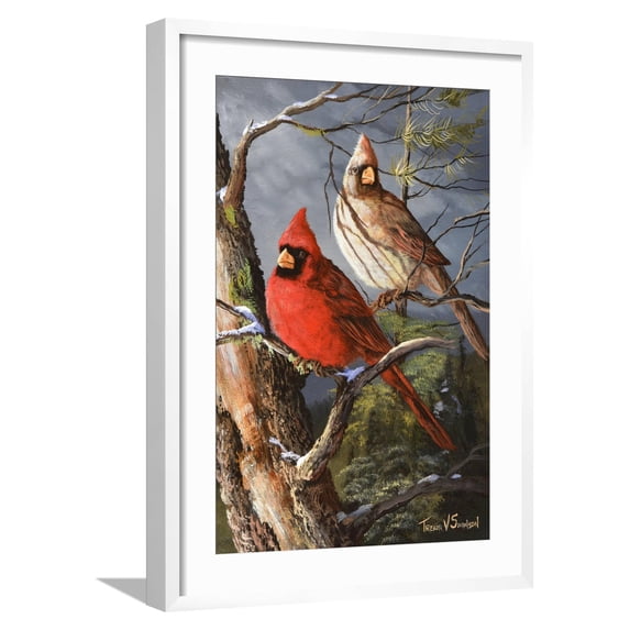 Art.com Winter's Perch 2 Giclee Print by Trevor V. Swanson, White Frame Wall Art, 21" x 29"