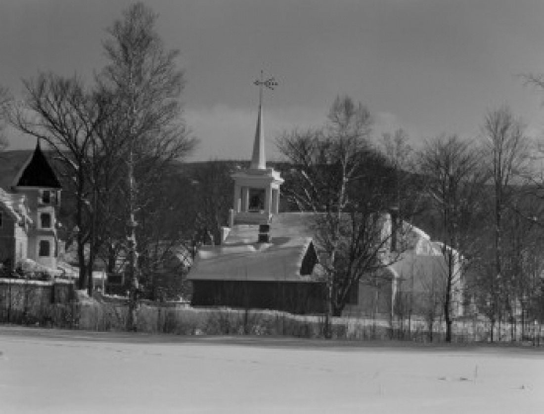 Winter scene with church in background Canvas Art - (18 x 24)