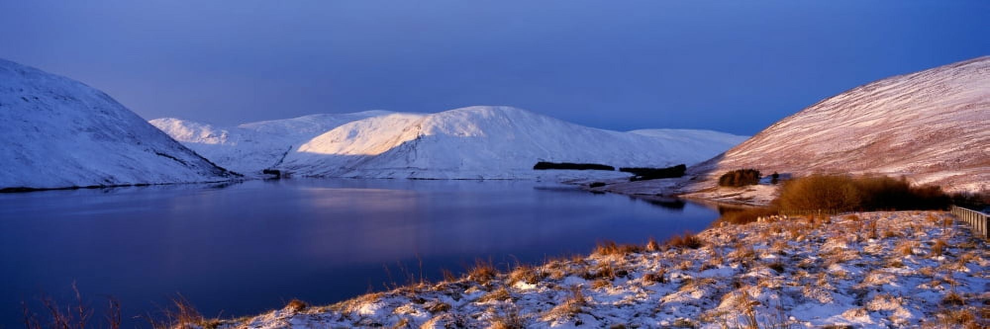 Winter sunlight over Megget Reservoir Scottish Borders Scotland Canvas Art - Panoramic Images (27 x 9)