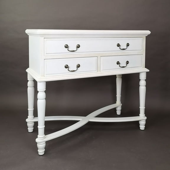Winter white cottage sideboard console 39Wx18Dx35"H wooden in antique white