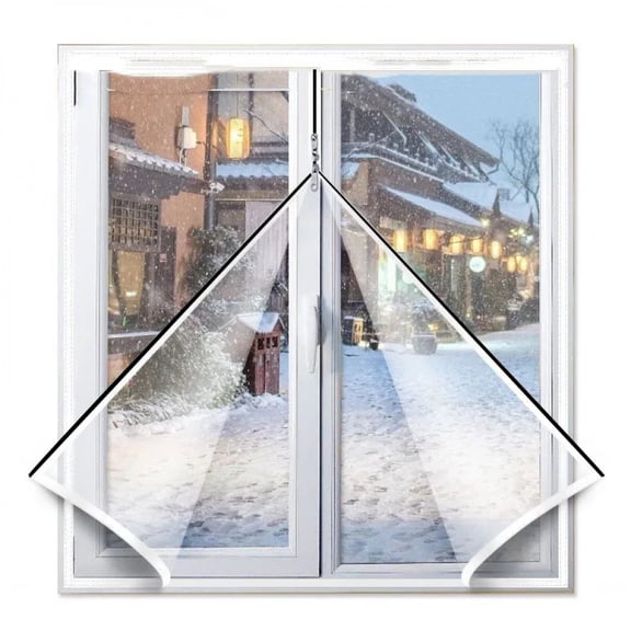 Winter white windproof and warm film, zipper style, bedroom window windproof,fully sealed self-adhesive transparent plastic film