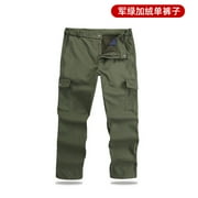 Winter whole body fleece-lined work clothes suit men‘s thickened cold-proof warm construction site work wear-resistant scratch-proof labor protection