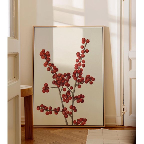 Winterberry Red Berry Botanical Branch Unframed Paper Print