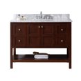 thumbnail image 1 of Winterfell 48" Single Bathroom Vanity in Cherry with Marble Top and Round Sink, 1 of 7