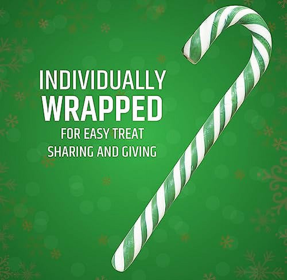 Wintergreen Candy Canes Christmas Candy, 24 Individually Wrapped Bulk