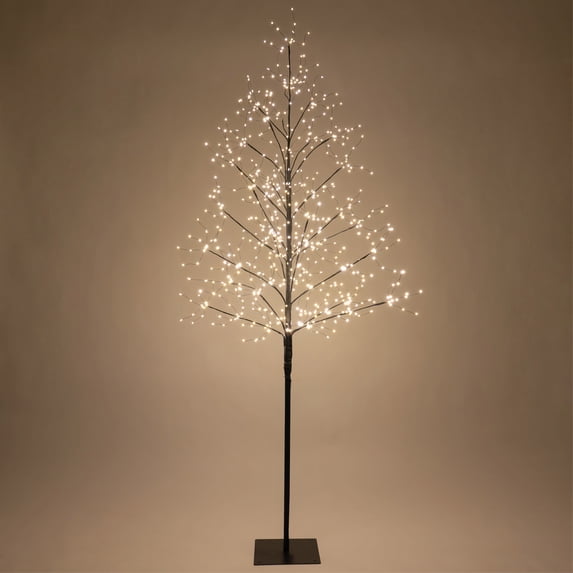 Wintergreen Lighting 6 Ft Black Fairy Light Tree, Warm White LED Lights Indoor Home Decor