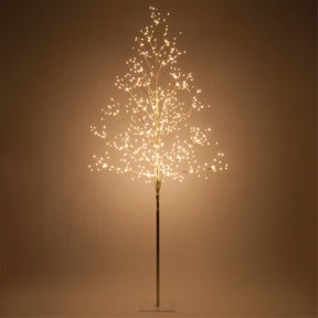 Wintergreen Lighting 6ft Lighted Tree Decoration with Gold Branches, 750 Warm White Fairy Lights, Fairy Light Tree