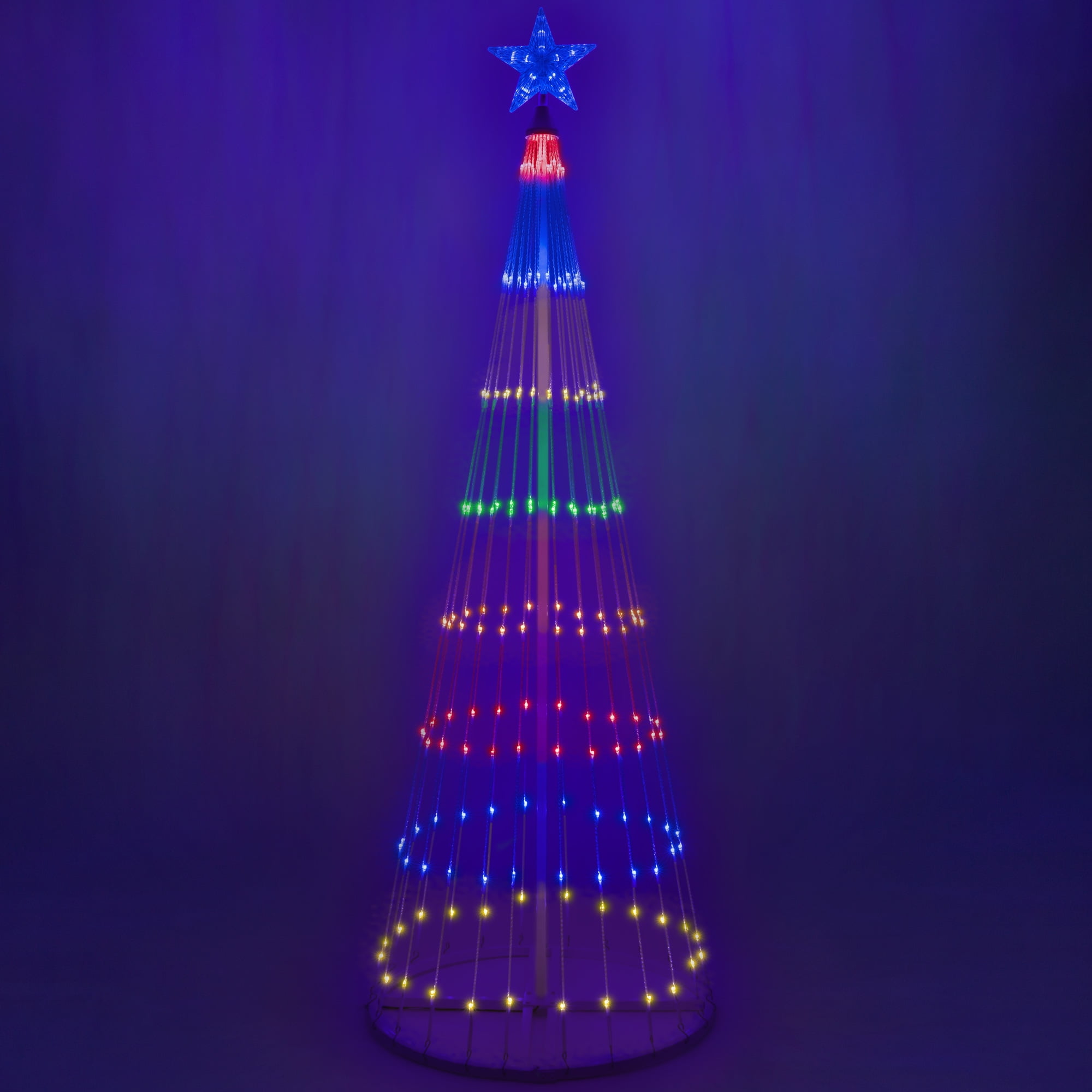 Christmas Cone Tree LED Light, 6ft 265 LED Light Show Christmas Tree w —  CHIMIYA