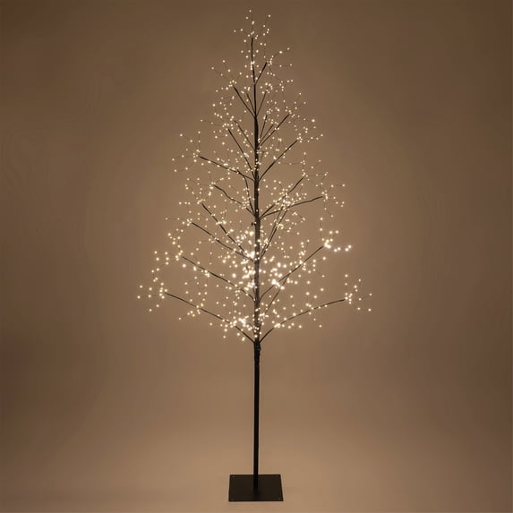 Wintergreen Lighting 7 ft Black Fairy Light Tree Decor LED Tree Indoor Home Decor with 930 Warm White LED Fairy Lights
