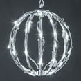 thumbnail image 1 of Wintergreen Lighting 8" White LED Sphere Light Indoor-Outdoor Christmas Light Balls, White Fold-Flat Metal Frame, Cool White Lights), 1 of 9