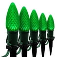 thumbnail image 1 of Wintergreen Lighting C9 Green OptiCore Faceted LED Christmas Pathway Light Kit, 100 Lights, 12" Spacing, Green Wire, 100 ft, 1 of 8