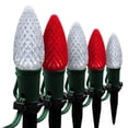 thumbnail image 1 of Wintergreen Lighting C9 Red & Cool White OptiCore Faceted LED Christmas Pathway Light Kit, 100 Lights, 12" Spacing, Green Wire, 100 ft, 1 of 8