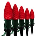thumbnail image 1 of Wintergreen Lighting C9 Red OptiCore Faceted LED Christmas Pathway Light Kit, 50 Lights, 12" Spacing, Green Wire, 50 ft, 1 of 8