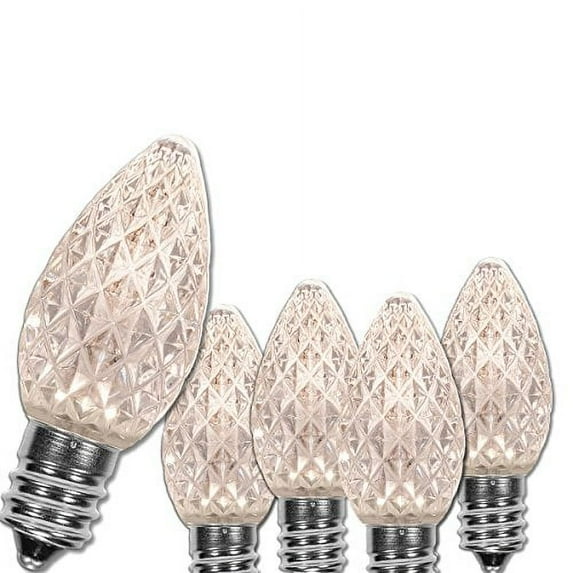 Wintergreen Lighting Clear C7 Shatterproof LED String Lights Holiday Lightings, 2" (25 Count)