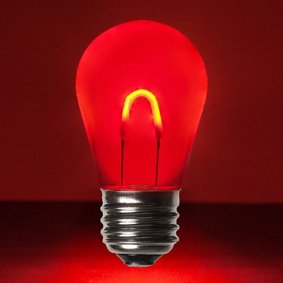 Wintergreen Lighting FlexFilament LED Shatterproof Red S14 Patio Light Bulbs, 5-Pack, E26 Base