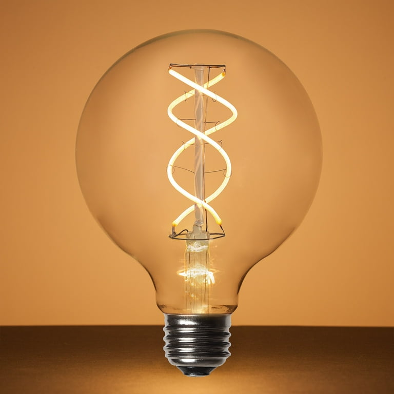 Wintergreen Lighting G95 120V Dimmable Globe Light Flexfilament TM LED Edison Light Bulb W