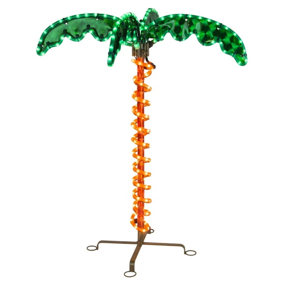 Wintergreen Lighting Holographic Lighted Palm Tree, LED, Artificial Tree, Rope Light, 2.5ft, Indoor/Covered Outdoor Use