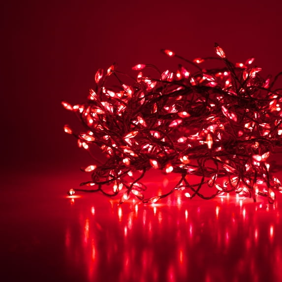 Wintergreen Lighting LED Fairy String Lights, Plug In Bedroom Fairy Lights, 400 Fairy Lights, 8.2 Ft Strand Length (Red Lights on Red Wire)