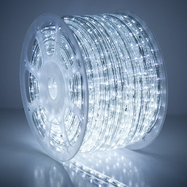 Wintergreen Lighting LED Rope Light, LED Flexible Light Rope String Light Indoor Outdoor, 120V, ½ inch, 2-Wire (150ft, Cool White Twinkle)