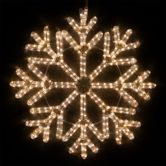 Wintergreen Lighting LED Snowflake Light Christmas Decorations Outdoor Snowflake Christmas Lights, Christmas Snowflake, LED Rope Light (24", 40 Point Snowflake, Warm White LED)