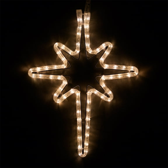 Wintergreen Lighting LED Star Lights Christmas Outdoor Christmas LED Star Christmas Outdoor Decorations LED Rope Light (18", Bethlehem Star, Warm White LED)