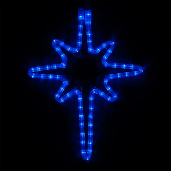 Wintergreen Lighting LED Star Lights Christmas Outdoor Christmas LED Star Christmas Outdoor Decorations LED Rope Light (18", Bethlehem Star, Blue LED)