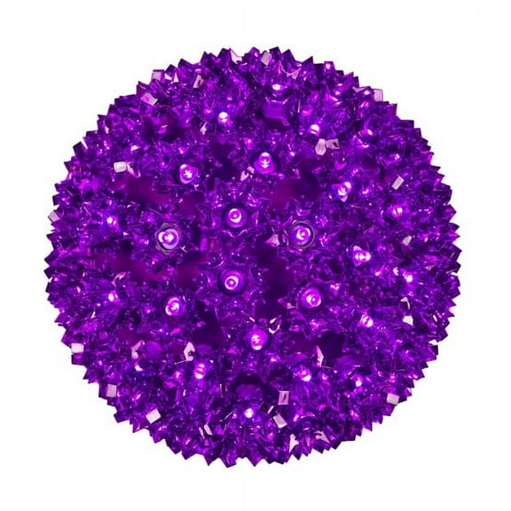 Wintergreen Lighting LED Starlight Sphere, LED Light Ball Sphere Light, Christmas Light Ball, Christmas Decoration (120 Lights, 7.5", Purple)