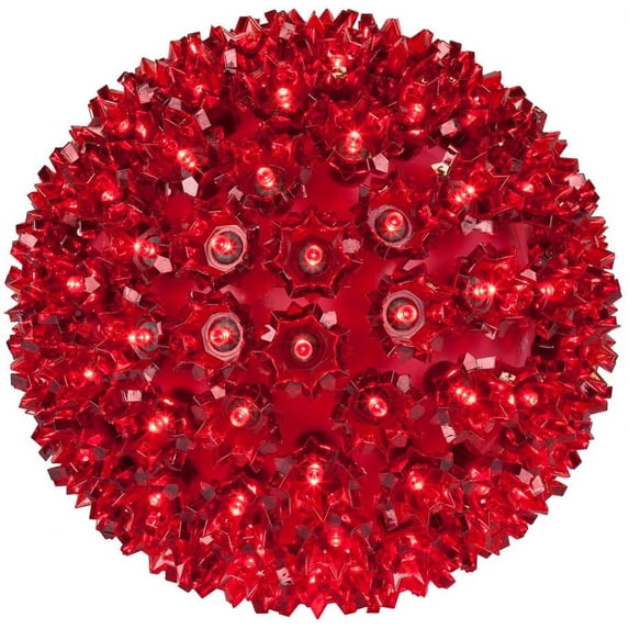 Wintergreen Lighting LED Starlight Sphere, LED Light Ball Sphere Light, Christmas Light Ball, Christmas Decoration (120 Lights, 7.5", Red) 
