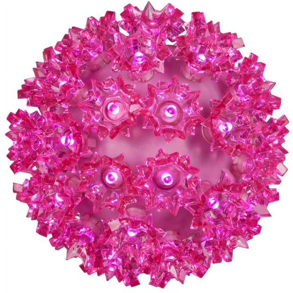 Wintergreen Lighting LED Starlight Sphere, LED Light Ball Sphere Light, Christmas Light Ball, Christmas Decoration (70 Lights, 6", Pink)