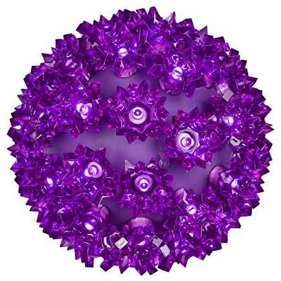 Wintergreen Lighting LED Starlight Sphere, LED Light Ball Sphere Light, Christmas Light Ball, Christmas Decoration (70 Lights, 6", Purple)
