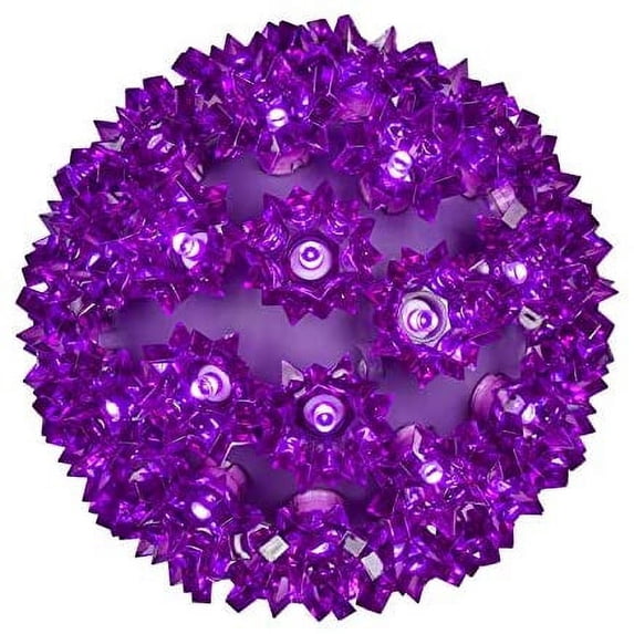Wintergreen Lighting LED Starlight Sphere, LED Light Ball Sphere Light, Christmas Light Ball, Christmas Decoration (70 Lights, 6", Purple)