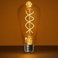thumbnail image 1 of Wintergreen Lighting ST64 FlexFilament LED Filament Bulb, 5W Vintage LED Edison Bulb, Antiqued Finish, 1 of 6