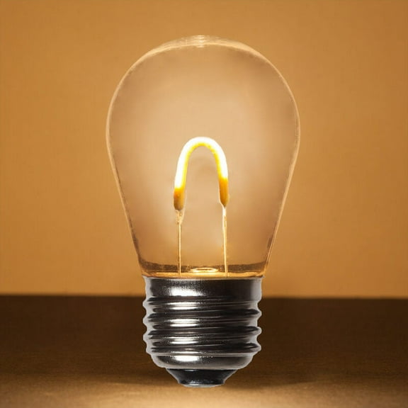 Wintergreen Lighting Shatterproof FlexFilament LED Warm White S14 Patio Light Bulbs, 5-Pack, E26 Base