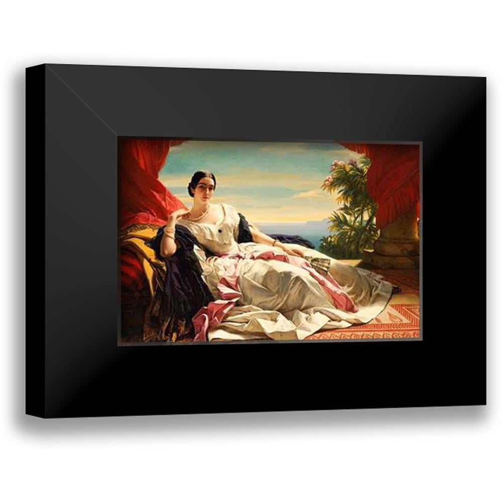 Winterhalter, Franz Xaver 18x13 Black Modern Framed Museum Art Print with an orange-toned vase in the foreground.