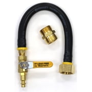 Winterize Sprinkler System, Outdoor Faucet, RV, Camper, and Travel Trailer Air Compressor Plug To Garden Hose Faucet Blow Out Adapter Lead-Free Brass with Male-to-Male Fitting, 14" Long