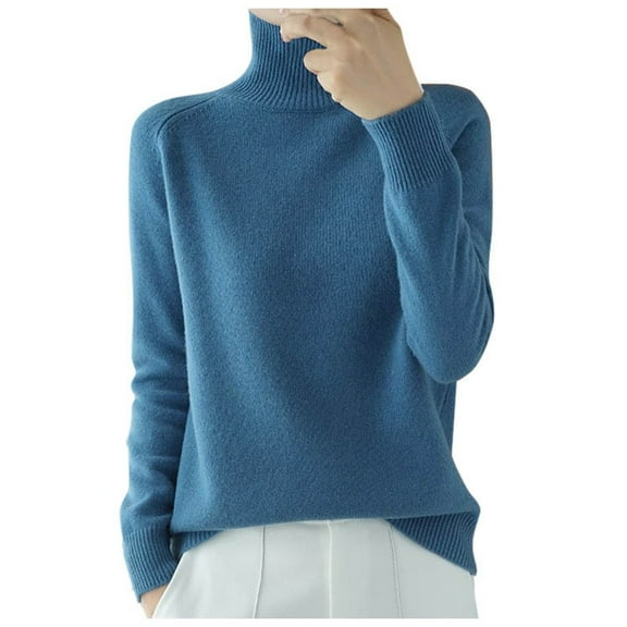 Winterl Sweaters for Women Winter Clothing for women Solid Color Stand Collar Sweater Autumn and Winter Pullover Knitted Long Sleeve Bottoming Shirt