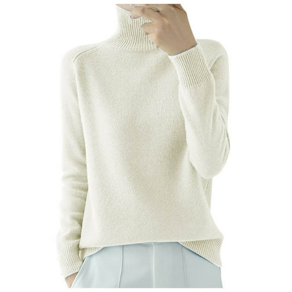 Winterl Sweaters for Women Winter Clothing for women Solid Color Stand Collar Sweater Autumn and Winter Pullover Knitted Long Sleeve Bottoming Shirt