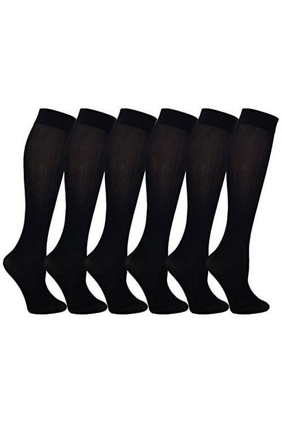Women's Stretchy Nylon Trouser Socks, Black (6)