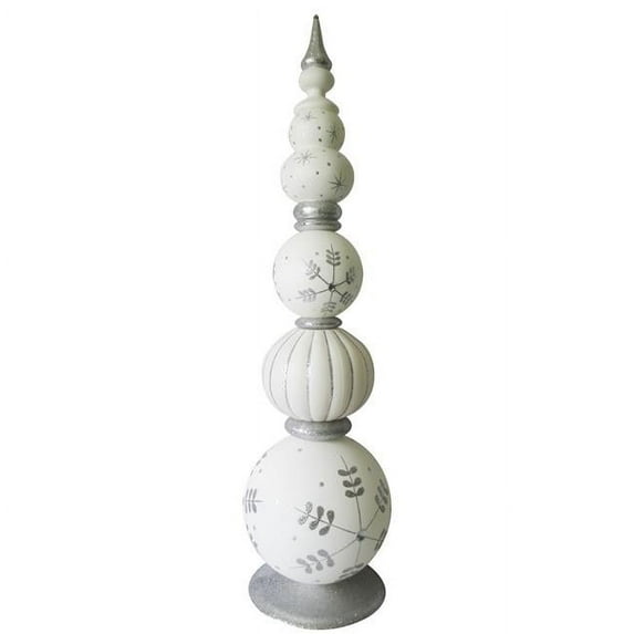 Winterland WL-FIN-TWR-62-SW 62 in. Finial Tower, Silver & White