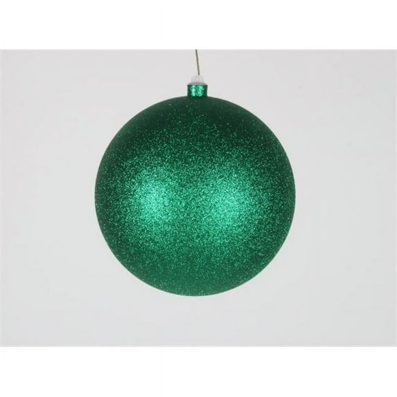 Winterland WL-ORN-BLKG-200-GR-W 200 mm. Glitter Green Ball Ornament With Wire